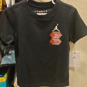 Jordan Black and Red Kids Short Sleeve Tee